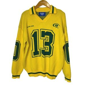 Aelfric Eden Collegiate Number Sweater Yellow/Green Small
